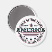 Vrolijk op 4 juli magneet (Voorkant / Achterkant)