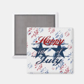 Vrolijk op 4 juli magneet (Voorkant / Achterkant)