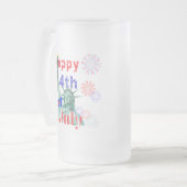 Vrolijk op 4 juli matglas bierpul (Voorkant links)