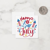 Vrolijk op 4 juli notitiekaartje (Voorkant / Achterkant in situ)
