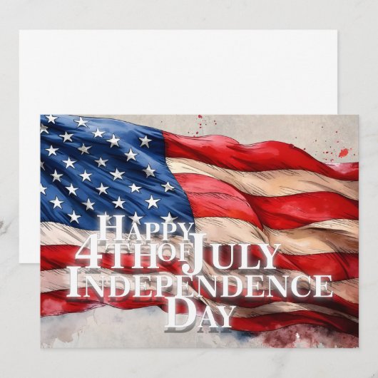 Vrolijk op 4 juli - Onafhankelijkheidsdag (Voorkant / Achterkant)