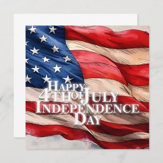 Vrolijk op 4 juli - Onafhankelijkheidsdag (Voorkant / Achterkant)