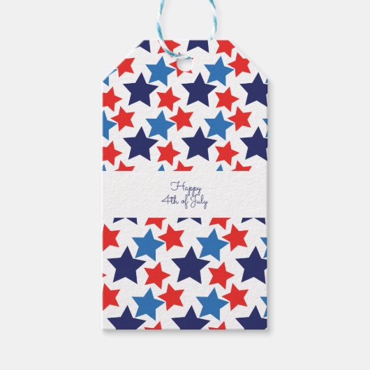 Vrolijk op 4 juli/Onafhankelijkheidsdag Cadeaulabel (Voorkant)