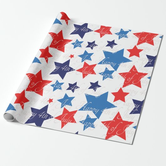 Vrolijk op 4 juli / Onafhankelijkheidsdag Cadeaupapier (Uitgerold)