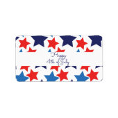 Vrolijk op 4 juli/Onafhankelijkheidsdag Etiket (Voorkant)