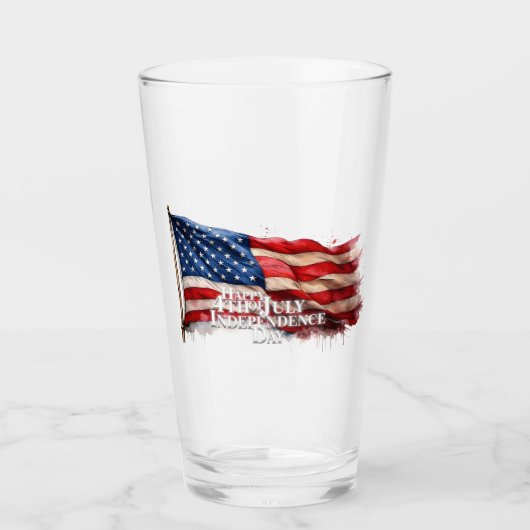 Vrolijk op 4 juli - Onafhankelijkheidsdag Glas (Voorkant)