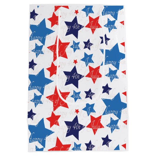 Vrolijk op 4 juli / Onafhankelijkheidsdag Medium Cadeauzakje (Achterkant)
