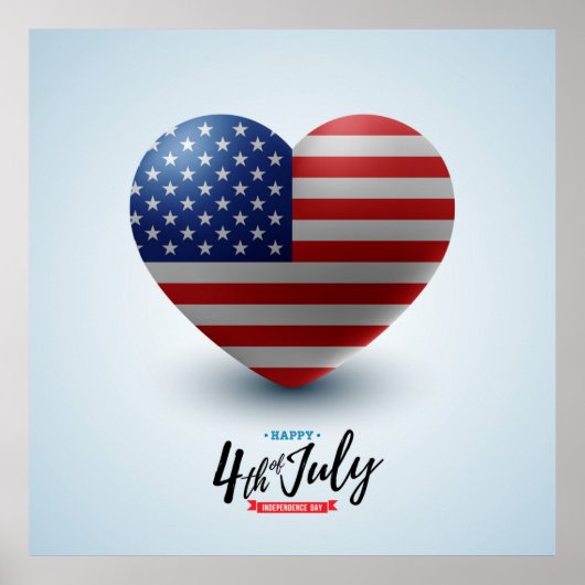 Vrolijk op 4 juli Onafhankelijkheidsdag Poster (Voorkant)