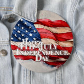 Vrolijk op 4 juli - Onafhankelijkheidsdag Ronde Button 6,0 Cm (In situ)