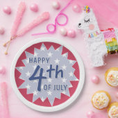 Vrolijk op 4 juli papieren bordje (Feest)