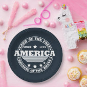 Vrolijk op 4 juli papieren bordje (Feest)