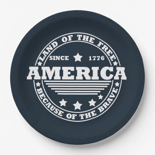 Vrolijk op 4 juli papieren bordje (Voorkant)