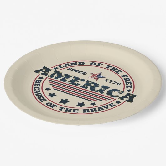 Vrolijk op 4 juli papieren bordje (Gekanteld)