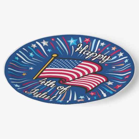 Vrolijk op 4 juli papieren bordje (Gekanteld)