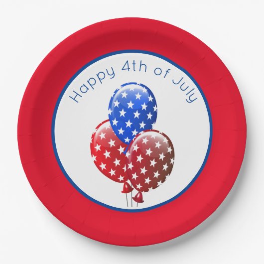 Vrolijk op 4 juli papieren bordje (Voorkant)