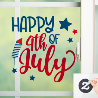 Vrolijk op 4 juli raamsticker