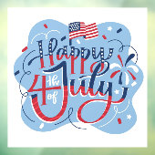 Vrolijk op 4 juli raamsticker (Vel 3)