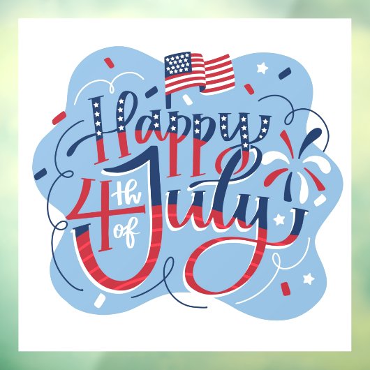 Vrolijk op 4 juli raamsticker (Vel 3)