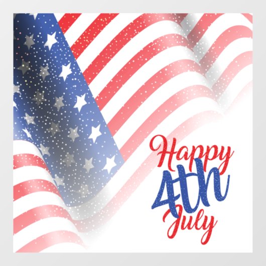 Vrolijk op 4 juli raamsticker (Vel)