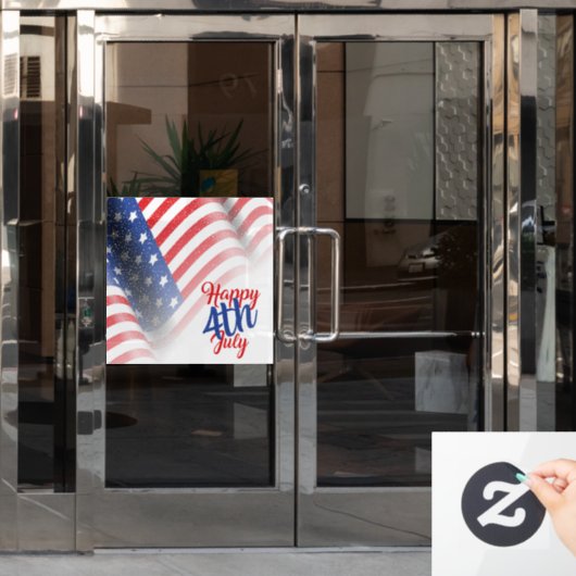 Vrolijk op 4 juli raamsticker (Kantoordeur)