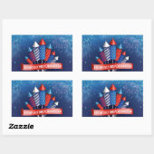 Vrolijk op 4 juli rechthoekige sticker (Vel)