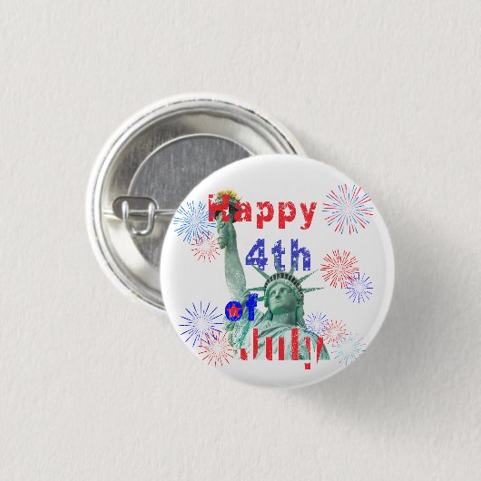 Vrolijk op 4 juli ronde button 3,2 cm (Voorkant /achterkant)