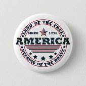 Vrolijk op 4 juli ronde button 5,7 cm (Voorkant)