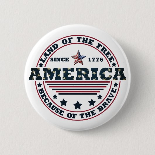 Vrolijk op 4 juli ronde button 5,7 cm (Voorkant)