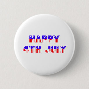 Vrolijk op 4 juli ronde button 5,7 cm