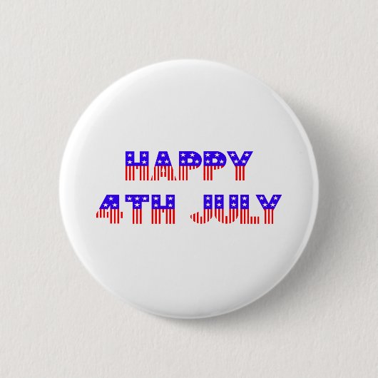 Vrolijk op 4 juli ronde button 5,7 cm (Voorkant)