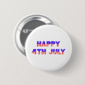 Vrolijk op 4 juli ronde button 5,7 cm (Voorkant /achterkant)