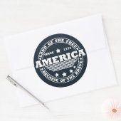 Vrolijk op 4 juli ronde sticker (Envelop)