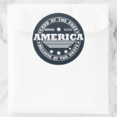 Vrolijk op 4 juli ronde sticker (Tas)