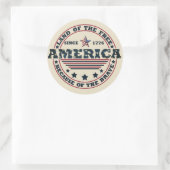 Vrolijk op 4 juli ronde sticker (Tas)