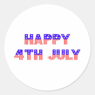 Vrolijk op 4 juli ronde sticker