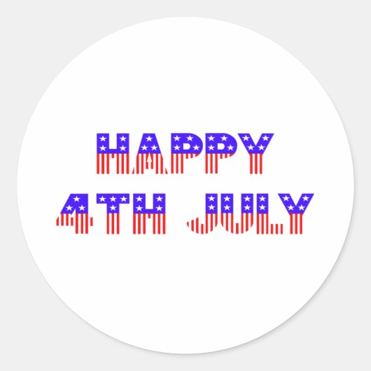 Vrolijk op 4 juli ronde sticker (Voorkant)