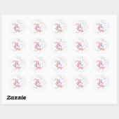 Vrolijk op 4 juli ronde sticker (Vel)