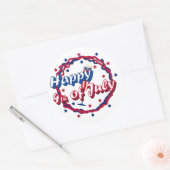Vrolijk op 4 juli ronde sticker (Envelop)