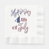 Vrolijk op 4 juli Rood Blauw Stars en Stripes Servet (Voorkant)