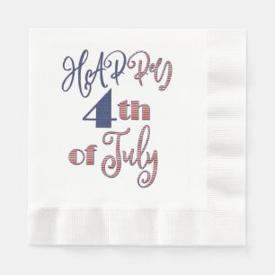 Vrolijk op 4 juli Rood Blauw Stars en Stripes Servet