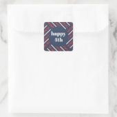 Vrolijk op 4 juli Rood Blauw Stars & Stripes Vierkante Sticker (Tas)