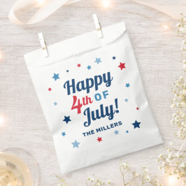 Vrolijk op 4 juli Rood wit en Blauw Patriottisch Bedankzakje