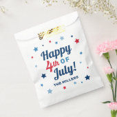 Vrolijk op 4 juli Rood wit en Blauw Patriottisch Bedankzakje (Gezegeld)