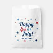 Vrolijk op 4 juli Rood wit en Blauw Patriottisch Bedankzakje (Voorkant)
