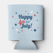 Vrolijk op 4 juli Rood wit en Blauw Patriottisch Blikjeskoeler (Achterkant)