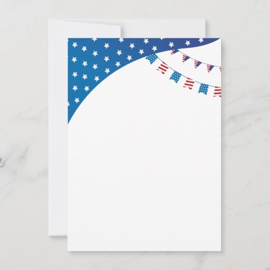 Vrolijk op 4 juli Rood wit en Blauw Patriottisch Kaart (Achterkant)