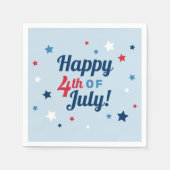 Vrolijk op 4 juli Rood wit en Blauw Patriottisch Servet (Voorkant)