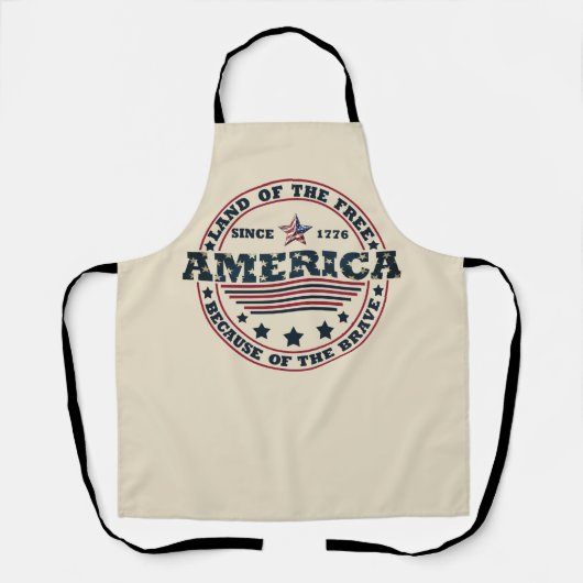 Vrolijk op 4 juli schort (Voorkant)