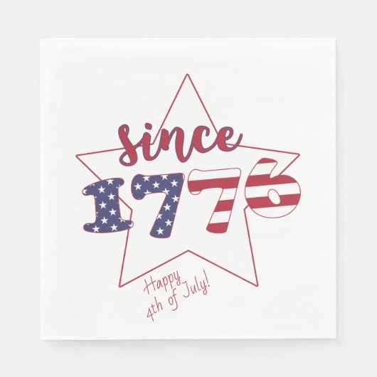 Vrolijk op 4 juli | Sinds 1776 - Patriottisch Servet (Voorkant)