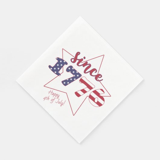 Vrolijk op 4 juli | Sinds 1776 - Patriottisch Servet (Hoek)